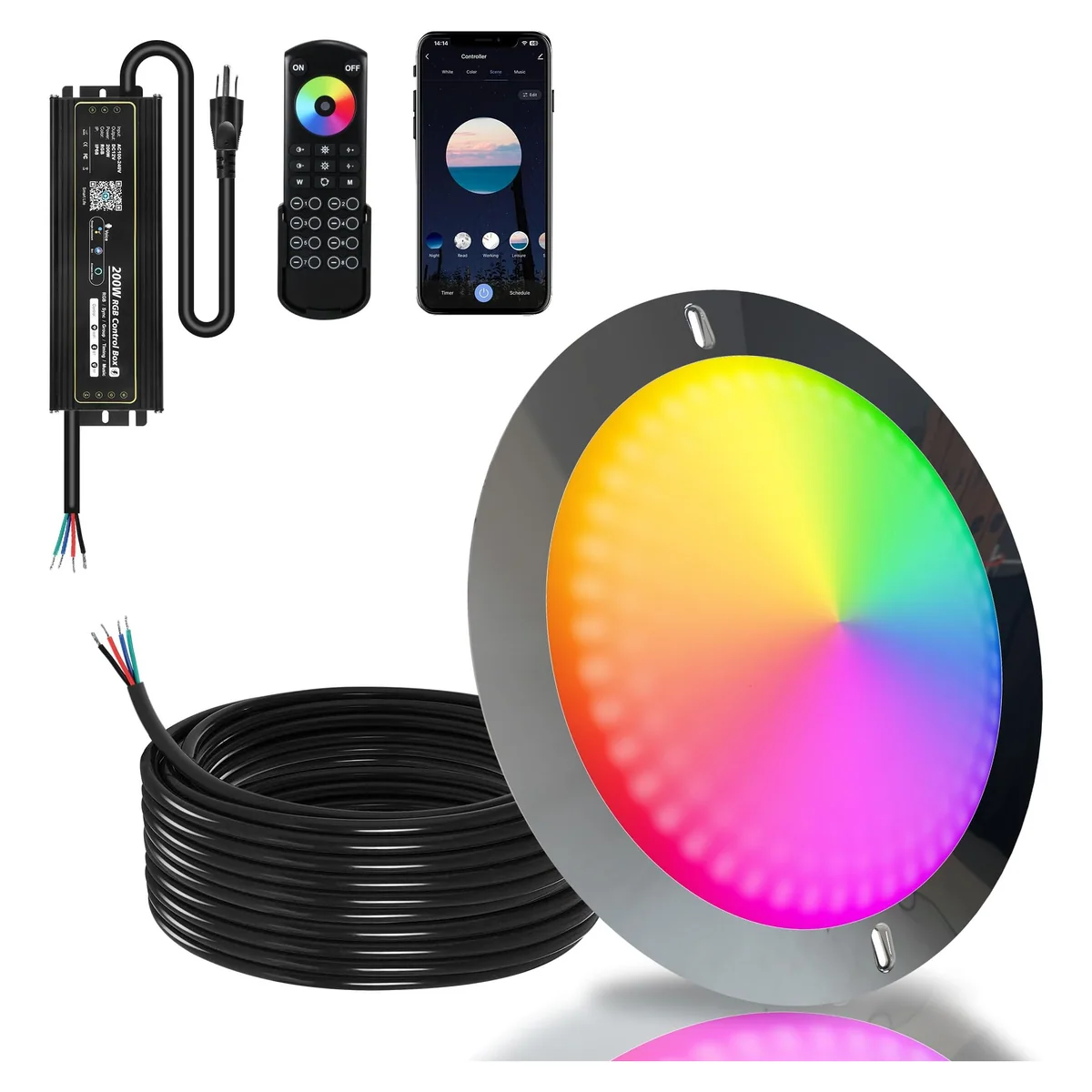 Goldlife P12 11-Inch Pool Light, 120 W with controller