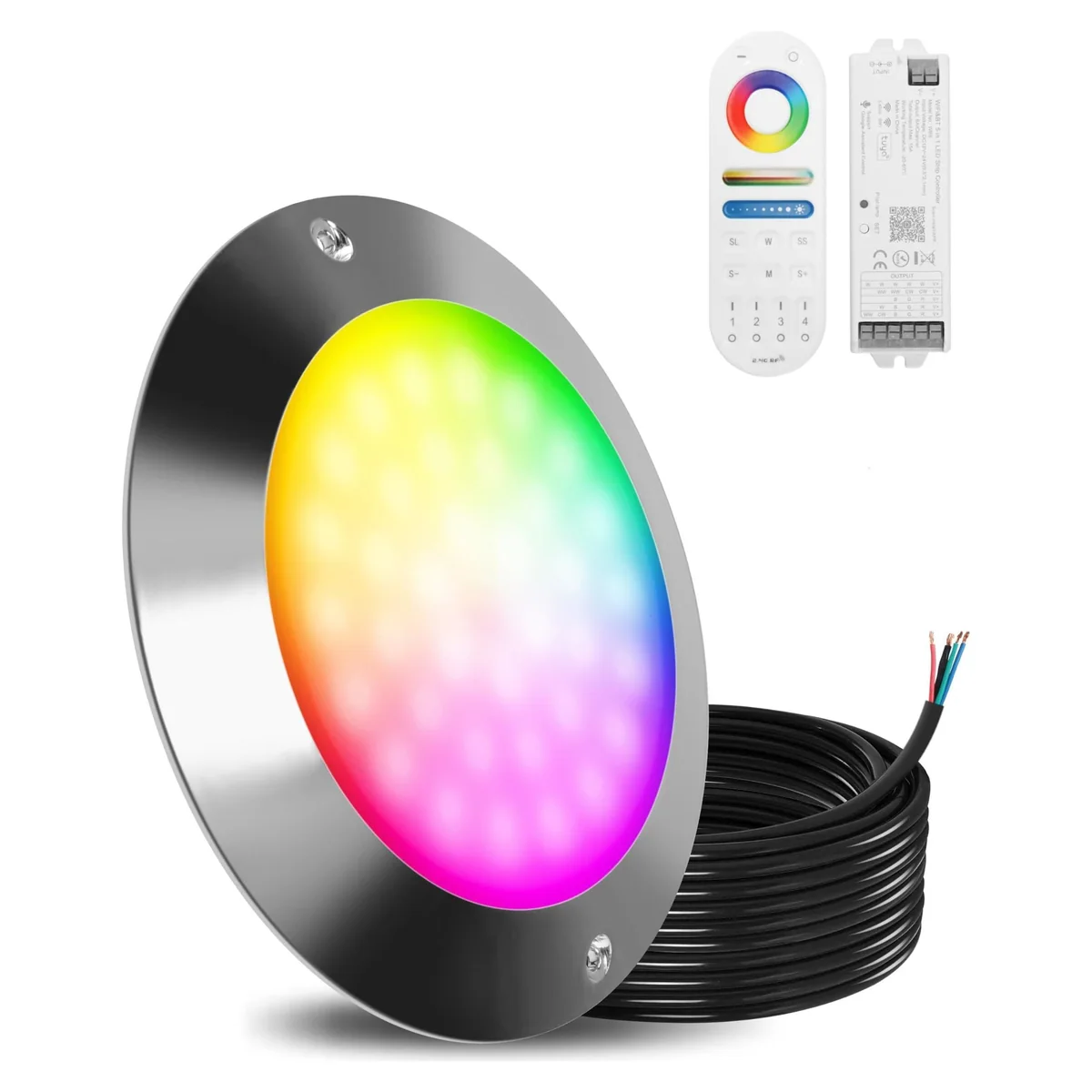 Goldlife 6-Inch RGB Pool Light, 12 V, With C1-1 controller and remote